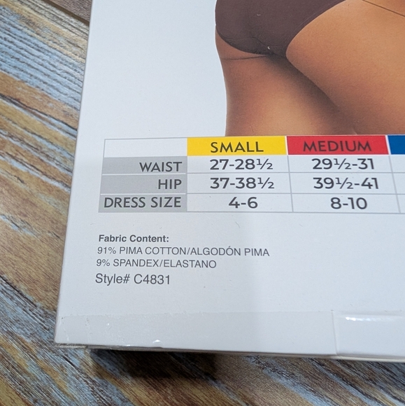 NWT Felina Wide Waistband Hipster 5-Pack Underwear Burgundy Red Cotton L & XL - Picture 4 of 5